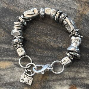 Jes MaHarry Unisex Chunky Sterling Silver “Charmed Life Bracelet”. New in box.